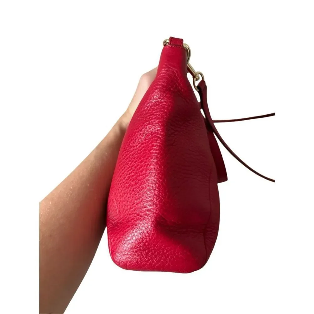 Coach Madison Prairie Red Pebbled Leather Satchel Bag Purse - Picture 11 of 14